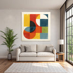 Abstraktes Design Geometrische Formen Kreise Quadrate