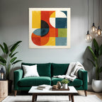 Abstraktes Design Geometrische Formen Kreise Quadrate