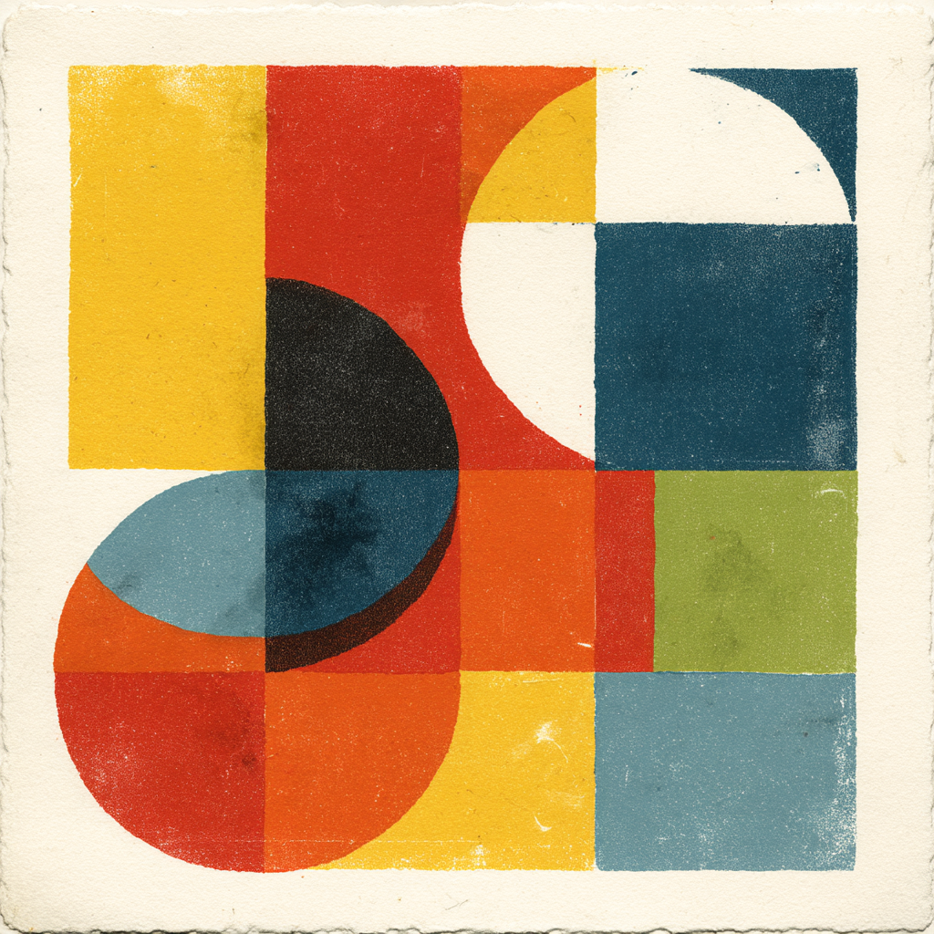 Abstraktes Design Geometrische Formen Kreise Quadrate | Mid Century Modern | Einrichtungsstile
