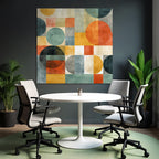 Abstraktes Design Kreise Quadrate Vielfaeltige Farben