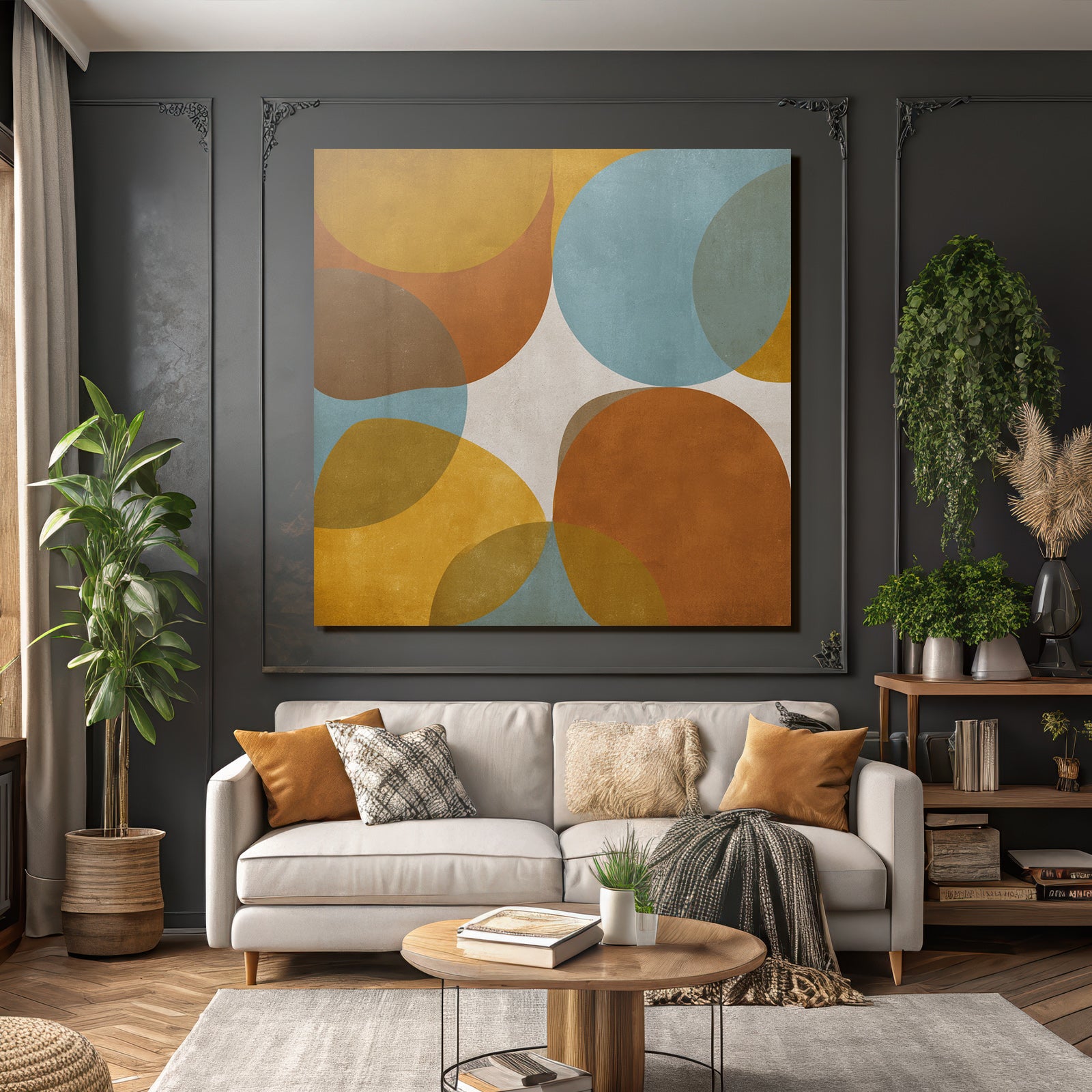 Abstraktes Design Mit Bunten Formen Und Texturiertem Hintergrund