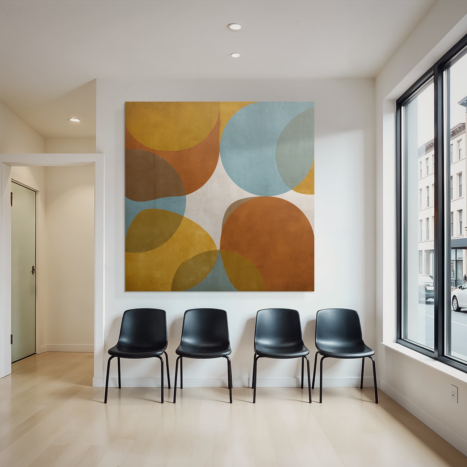 Abstraktes Design Mit Bunten Formen Und Texturiertem Hintergrund
