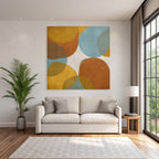 Abstraktes Design Mit Bunten Formen Und Texturiertem Hintergrund