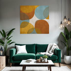 Abstraktes Design Mit Bunten Formen Und Texturiertem Hintergrund