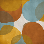 Abstraktes Design Mit Bunten Formen Und Texturiertem Hintergrund | Mid Century Modern | Einrichtungsstile