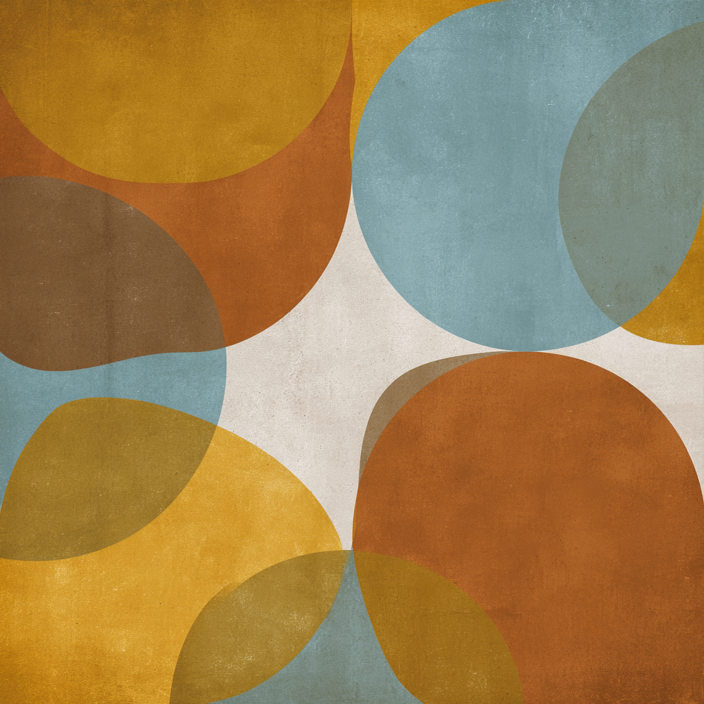 Abstraktes Design Mit Bunten Formen Und Texturiertem Hintergrund | Mid Century Modern | Einrichtungsstile