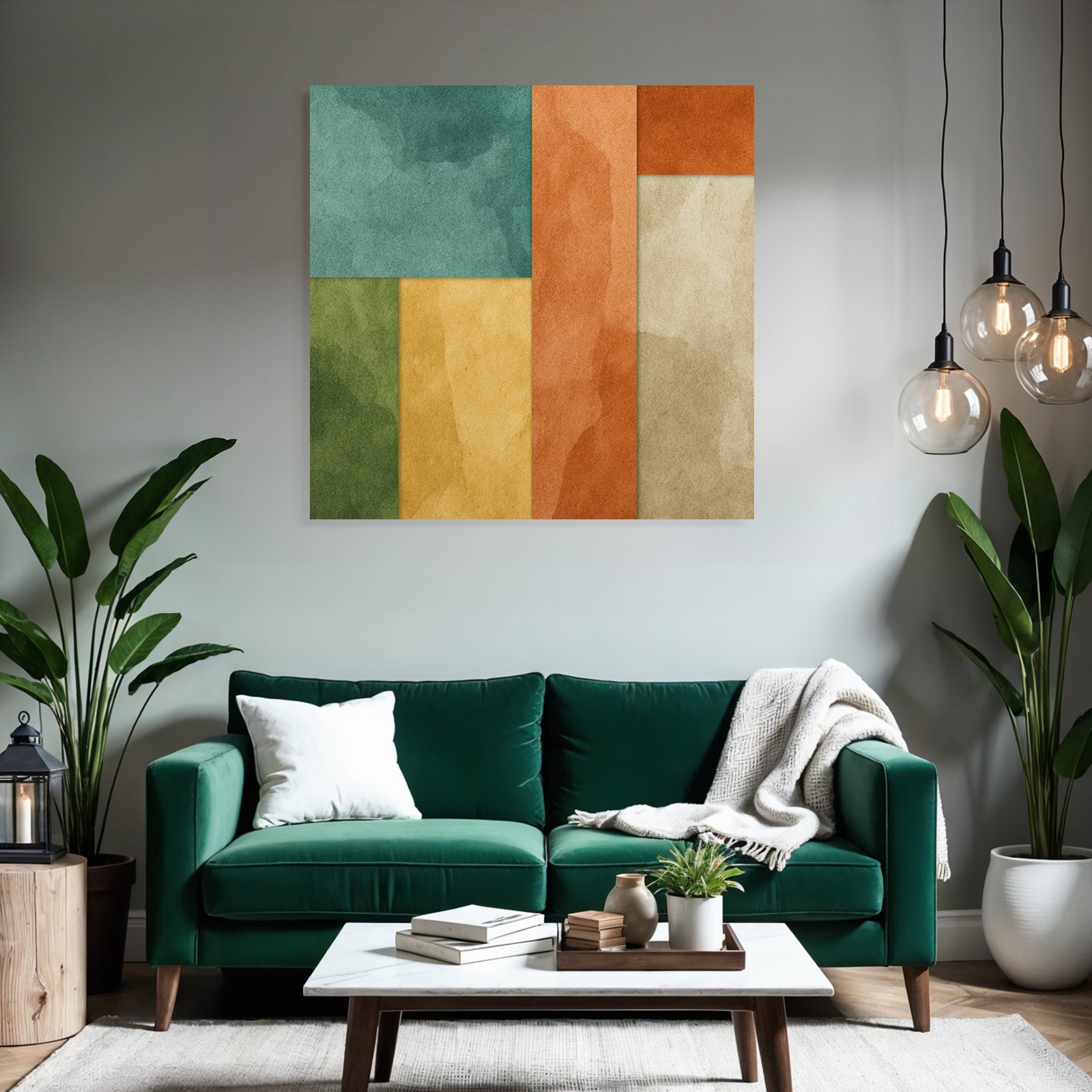 Abstraktes Design Mit Farbigen Formen Und Aquarell Textur