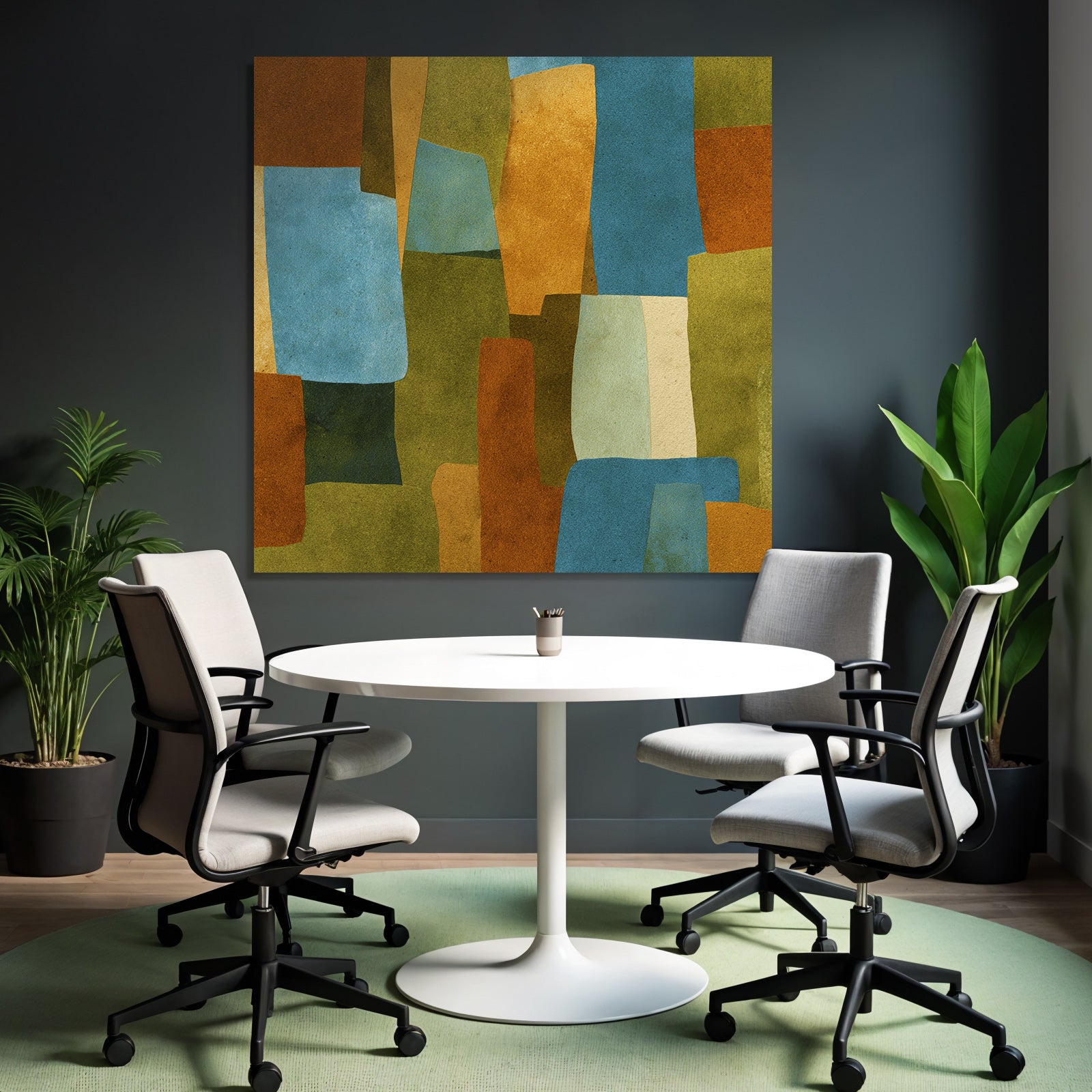 Abstraktes Design Mit Formen Und Farben Erdige Farbtoene