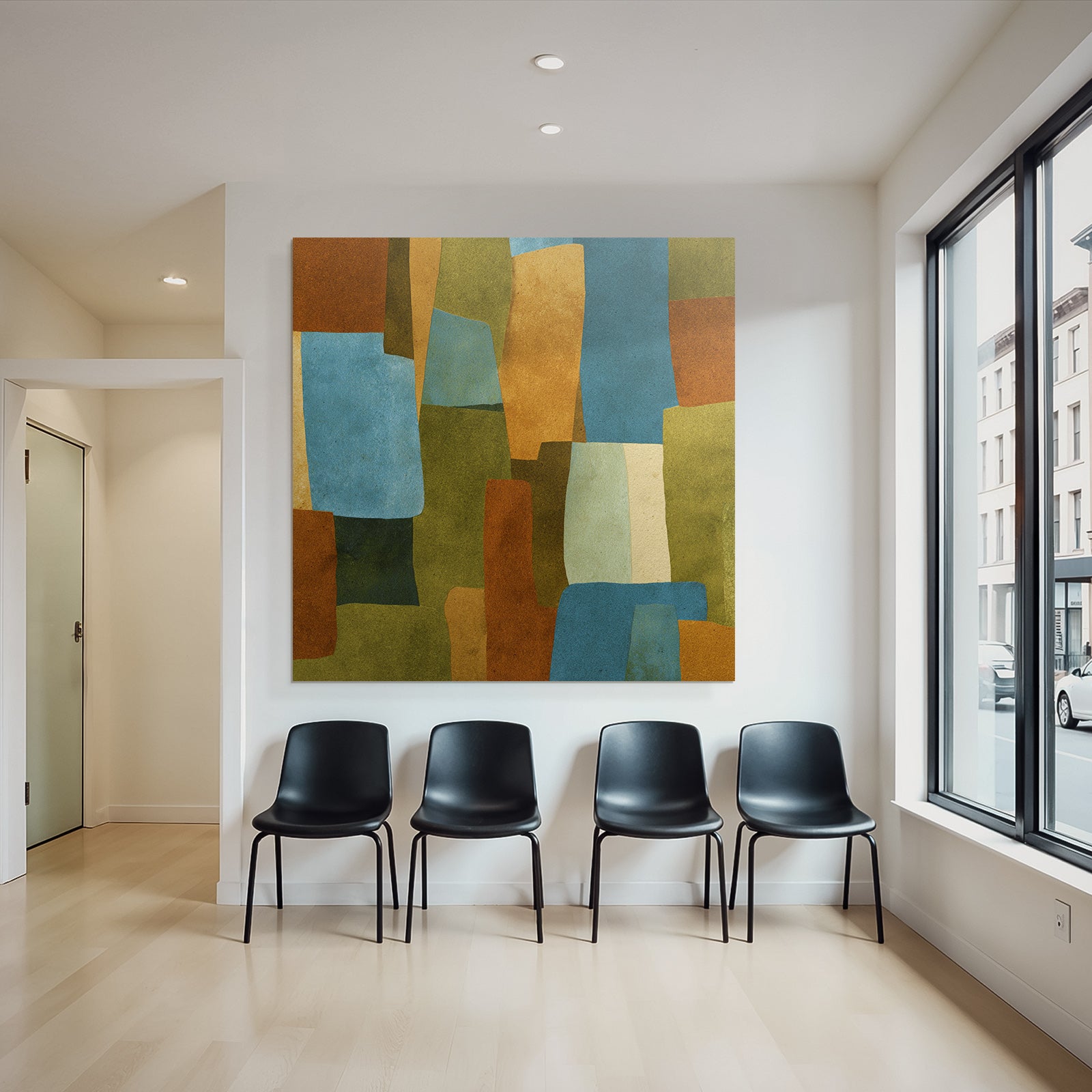 Abstraktes Design Mit Formen Und Farben Erdige Farbtoene
