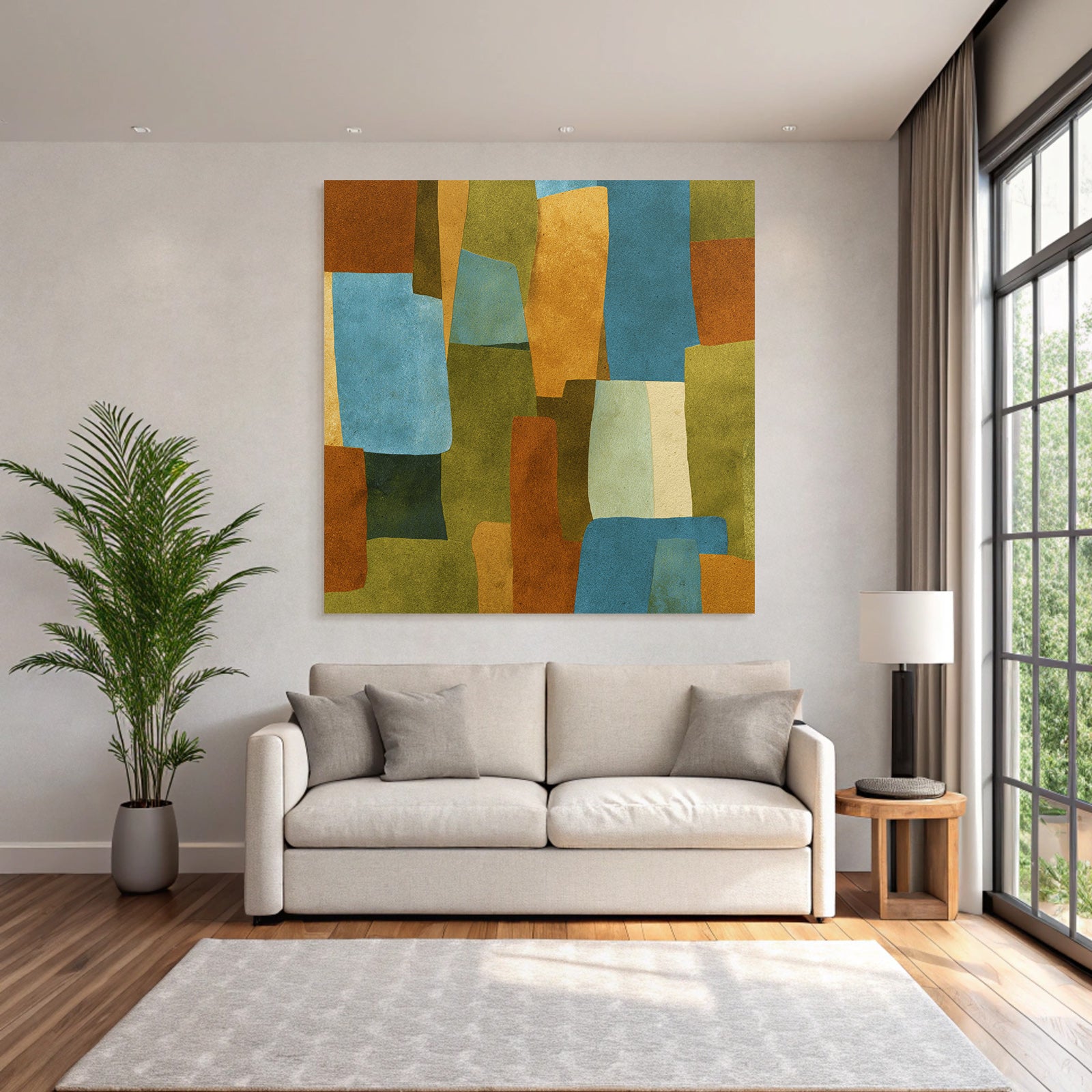 Abstraktes Design Mit Formen Und Farben Erdige Farbtoene