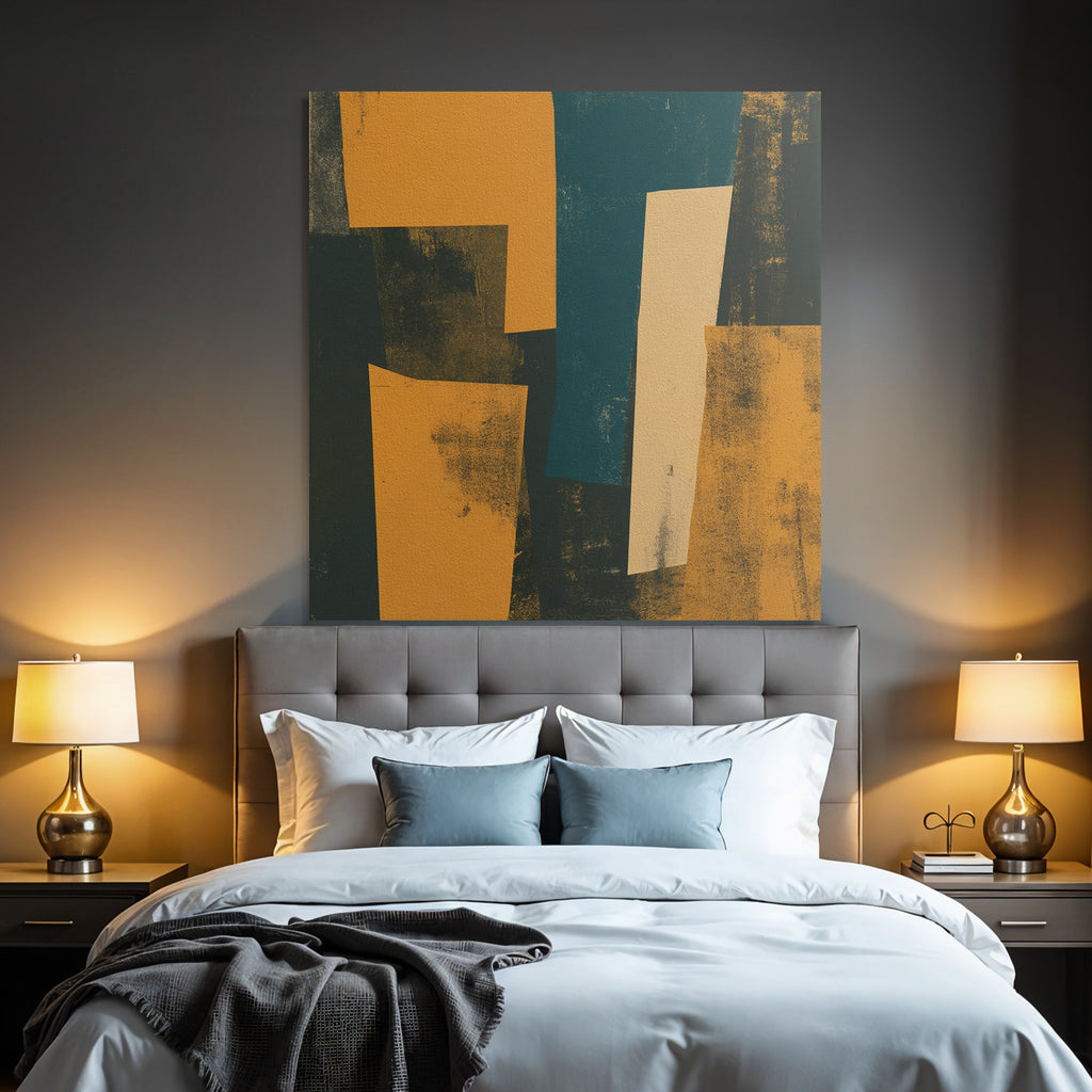 Abstraktes Design Orangen Blau Dunkel