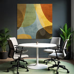Abstraktes Design Organische Formen Viele Farben Braun Gruen Gelb Orange Blau