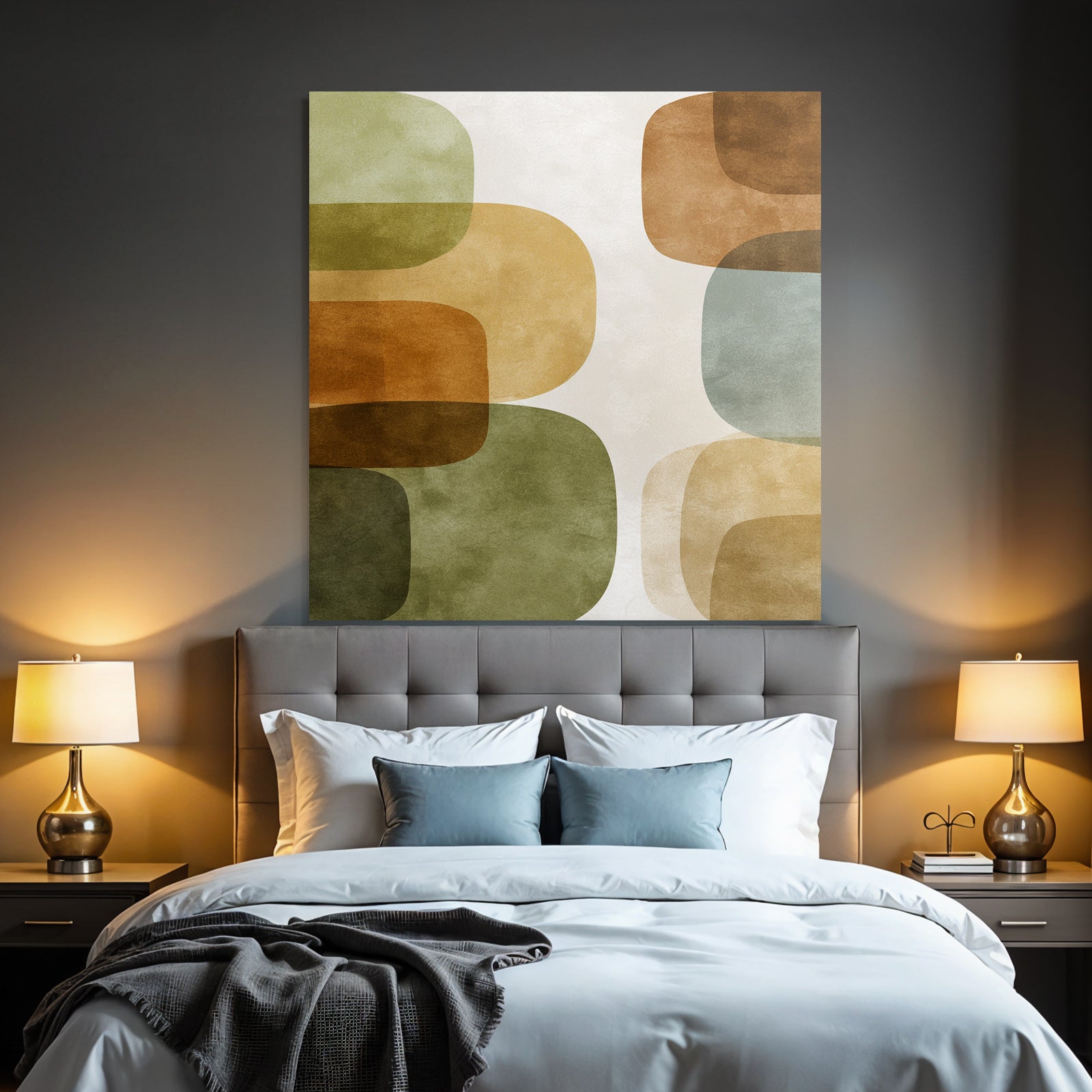 Abstraktes Design Ueberlappende Formen Erdtoene Textur