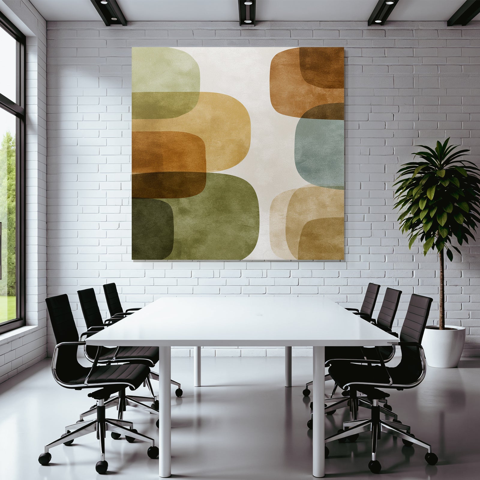 Abstraktes Design Ueberlappende Formen Erdtoene Textur