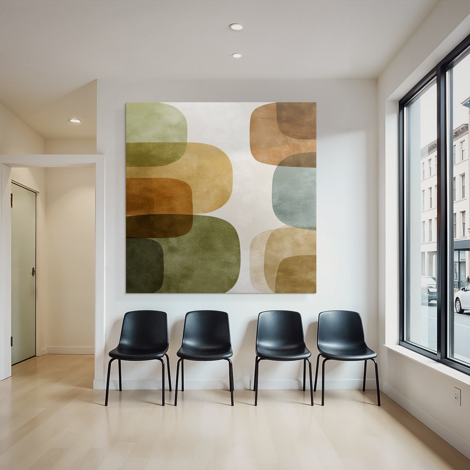 Abstraktes Design Ueberlappende Formen Erdtoene Textur