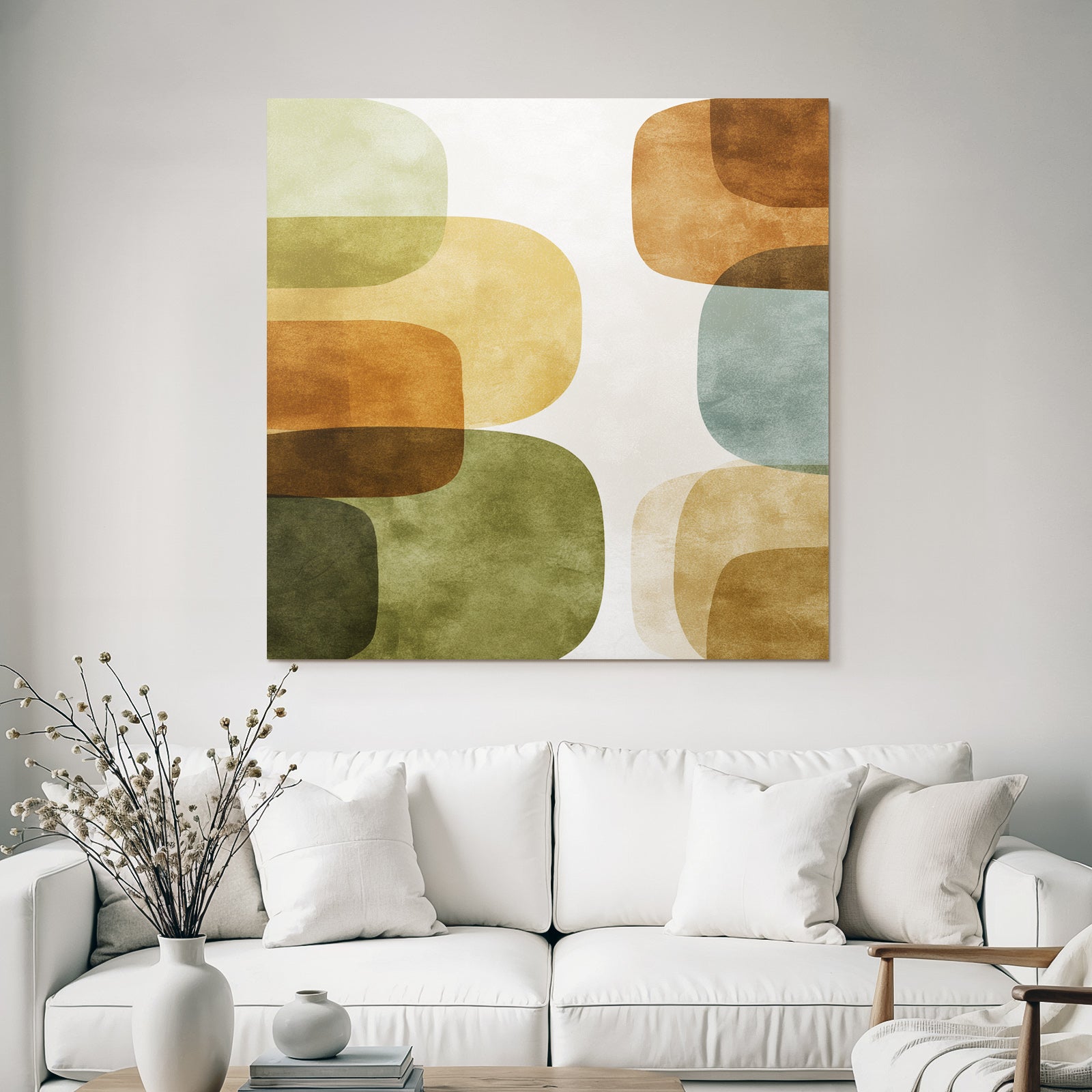 Abstraktes Design Ueberlappende Formen Erdtoene Textur