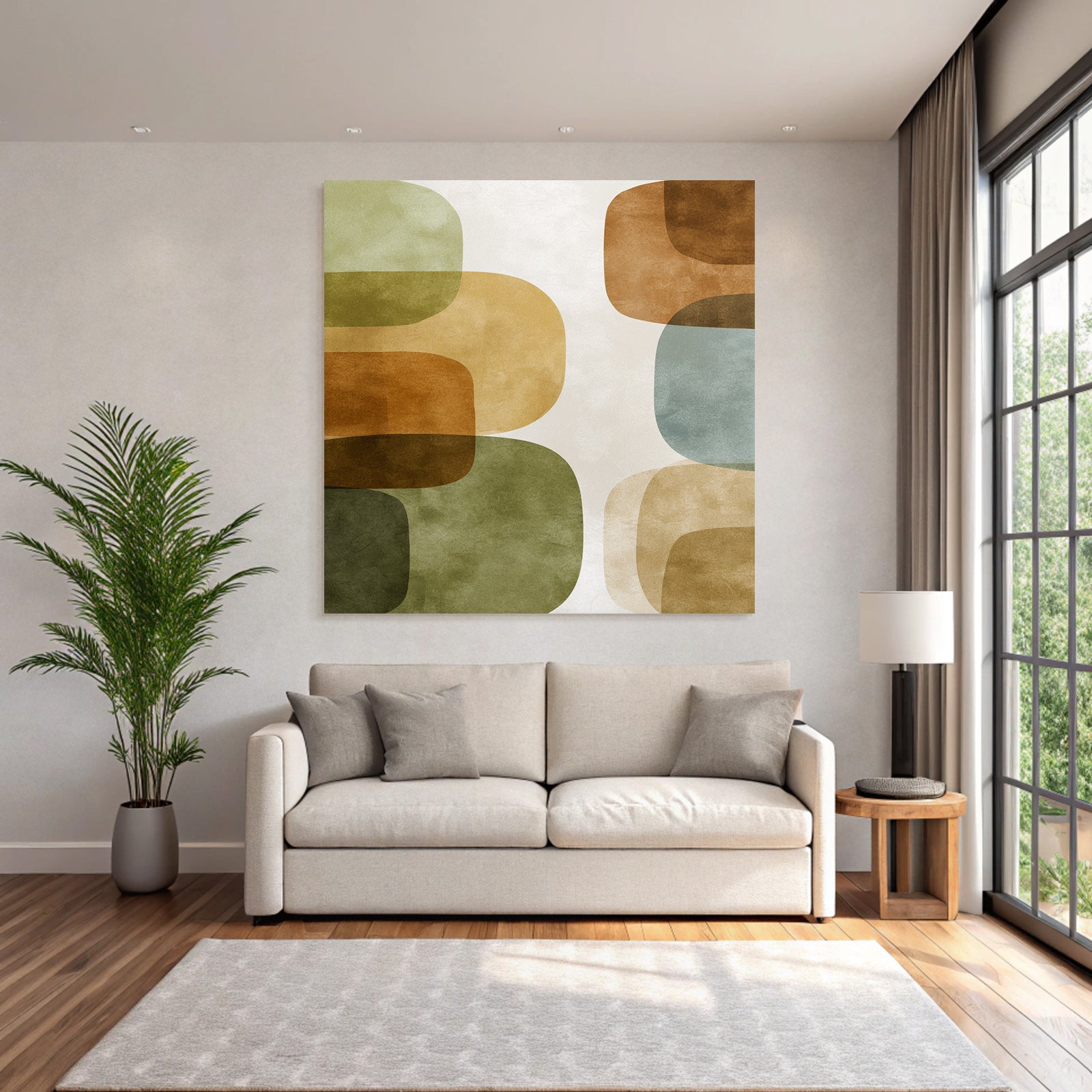 Abstraktes Design Ueberlappende Formen Erdtoene Textur