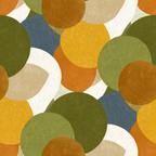 Abstraktes Design Ueberlappende Kreise In Farben Und Texturen | Mid Century Modern | Einrichtungsstile