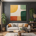 Abstraktes Design Verschiedene Farbige Formen Texturierten Hintergrund