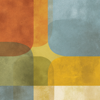 Abstraktes Design Verschiedene Formen Farben Orange Gelb Blau Gruen Beige | Mid Century Modern | Einrichtungsstile