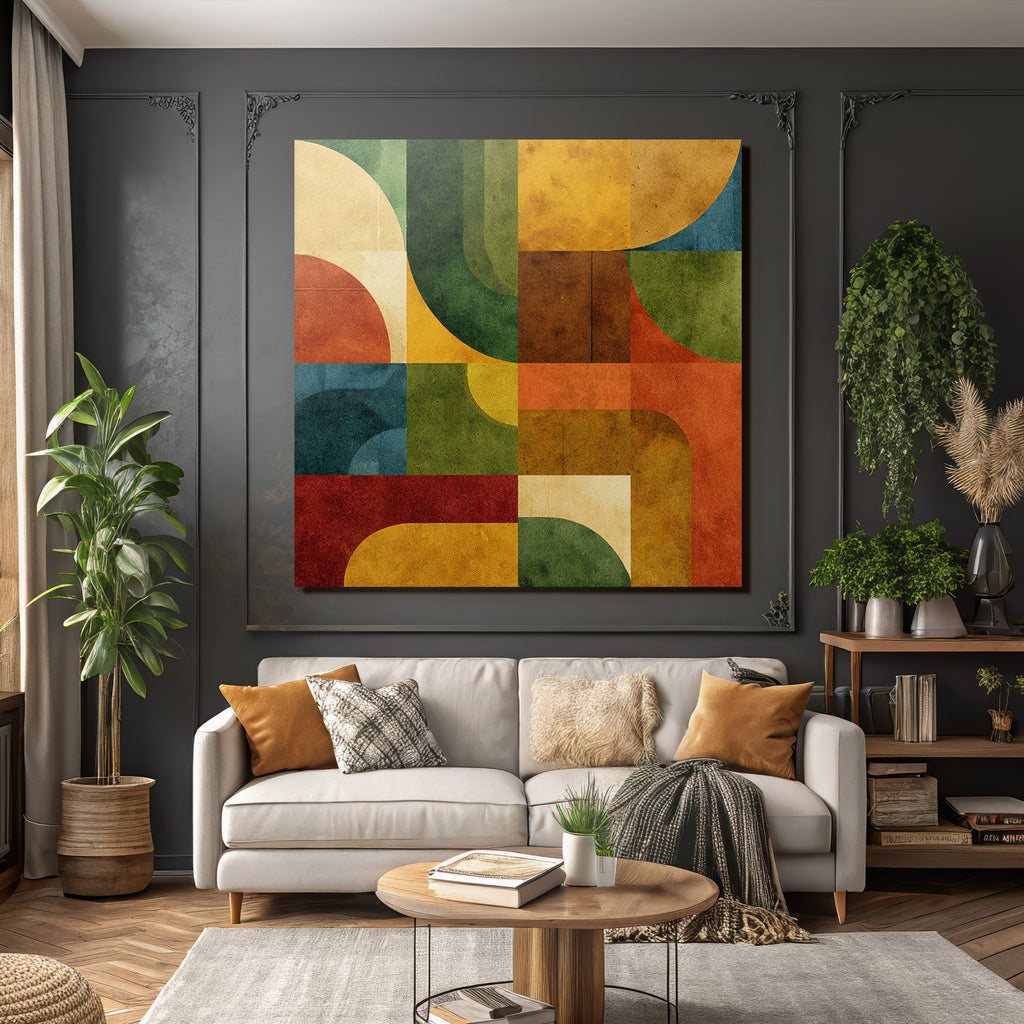 Abstraktes Geometrisches Design Mit Farbenfrohem Muster