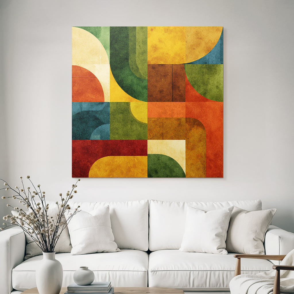 Abstraktes Geometrisches Design Mit Farbenfrohem Muster