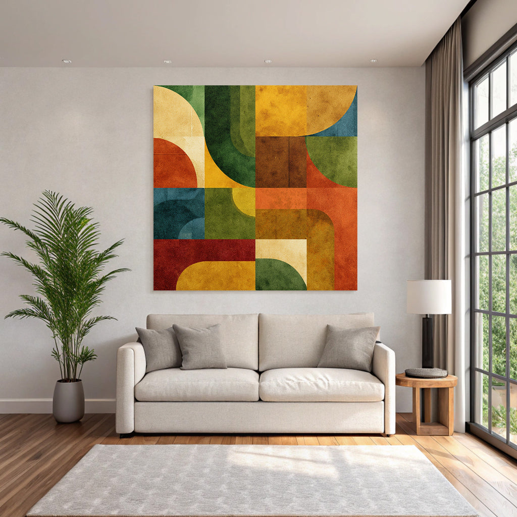 Abstraktes Geometrisches Design Mit Farbenfrohem Muster