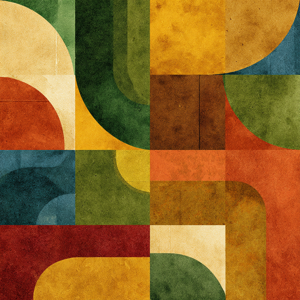 Abstraktes Geometrisches Design Mit Farbenfrohem Muster | Mid Century Modern | Einrichtungsstile