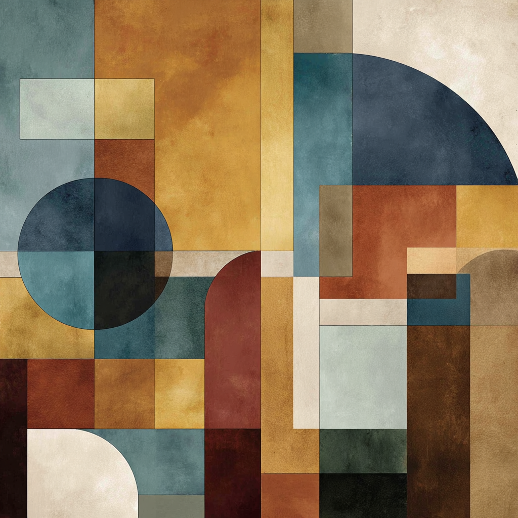 Abstraktes Geometrisches Design Mit Formen Farben | Mid Century Modern | Einrichtungsstile