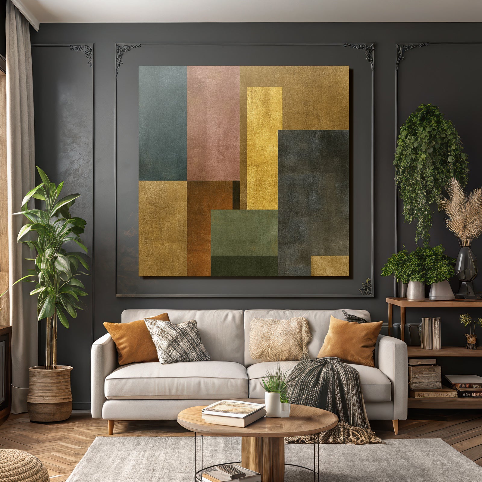 Abstraktes Geometrisches Design Verschiedene Farben Dunkelheit