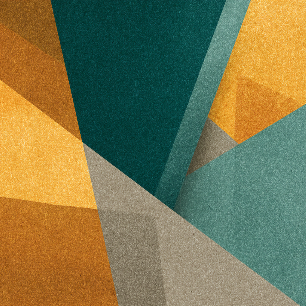 Abstraktes Geometrisches Muster Teal Orange Beige | Mid Century Modern | Einrichtungsstile