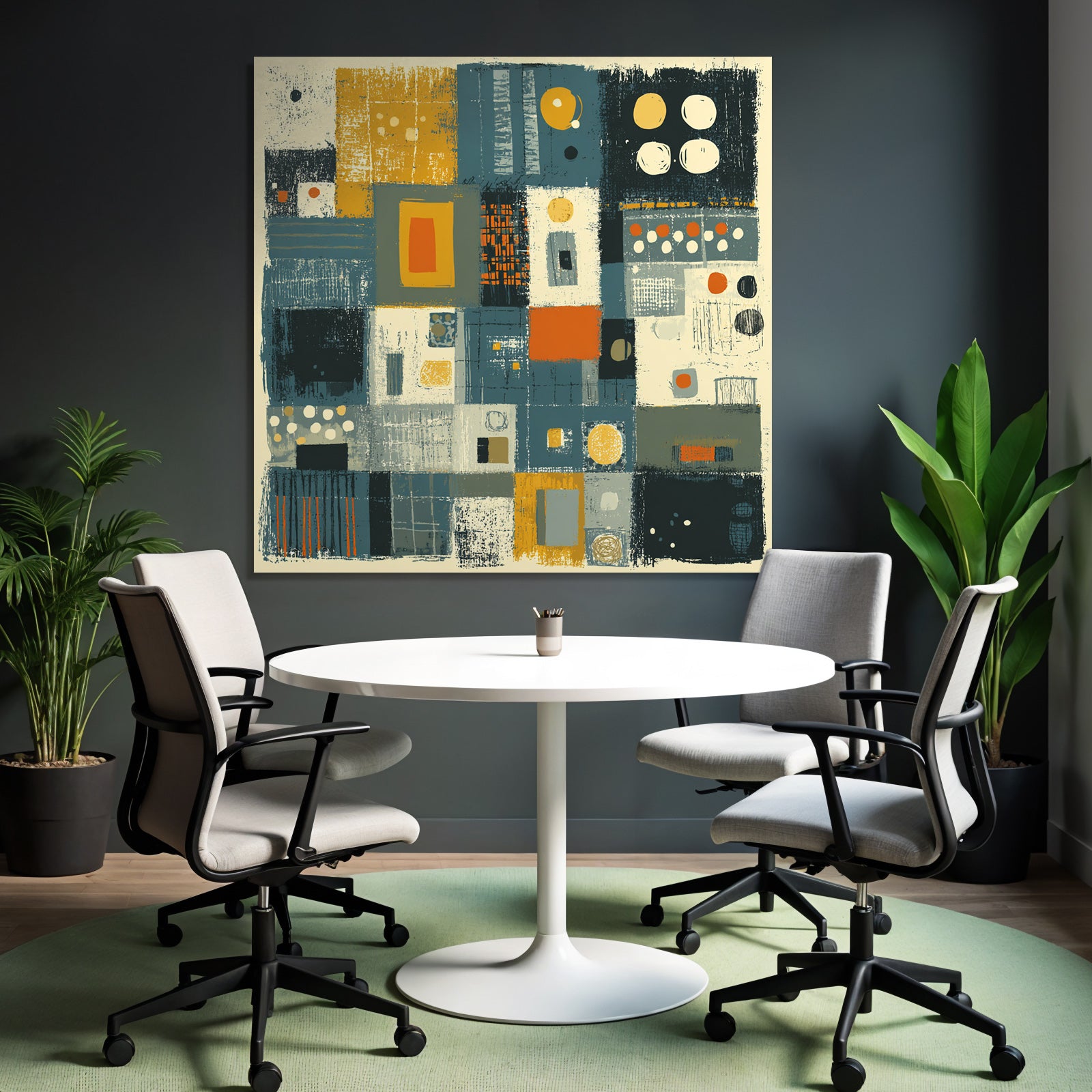 Abstraktes Kunst Geometrischeformen Farbenbloecke