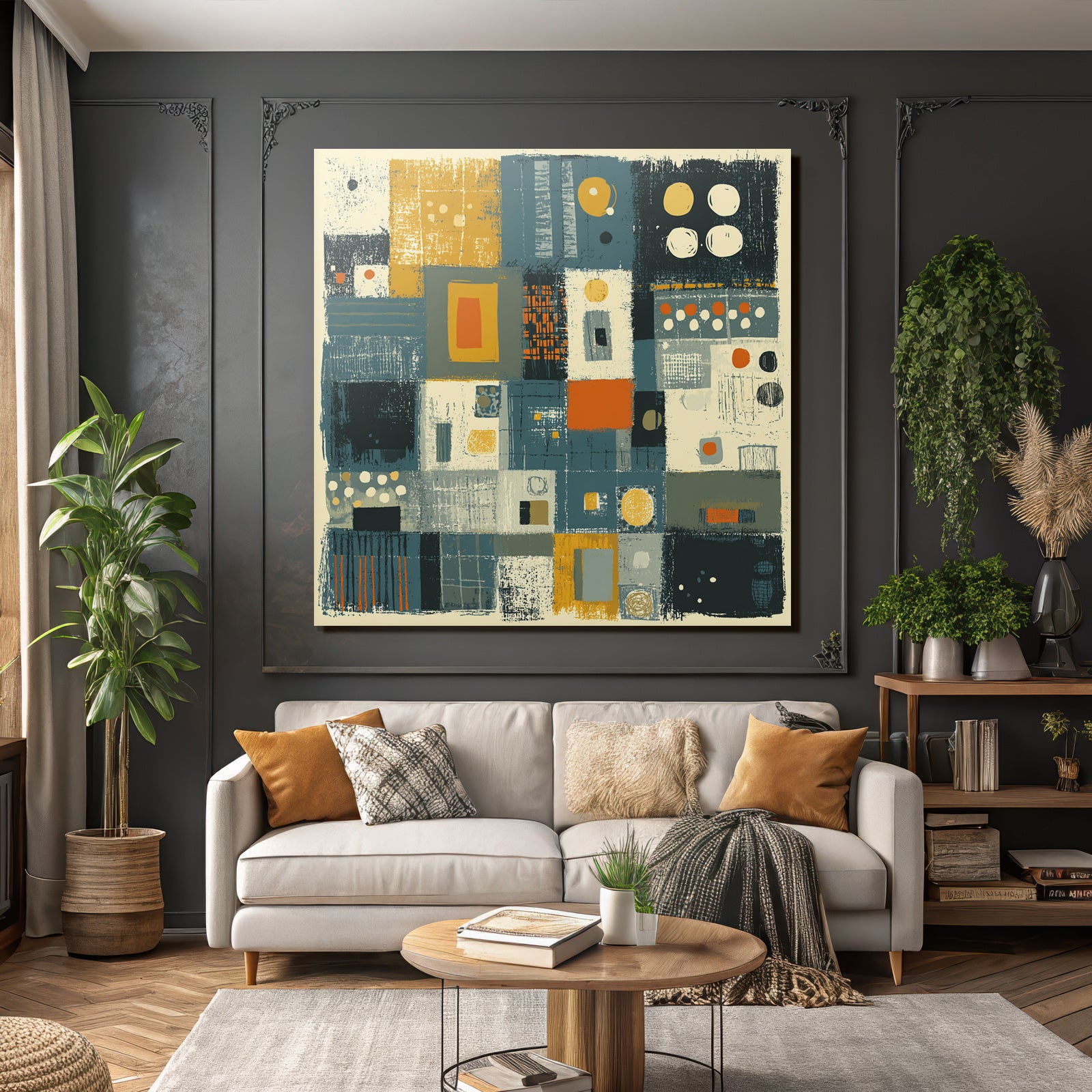 Abstraktes Kunst Geometrischeformen Farbenbloecke
