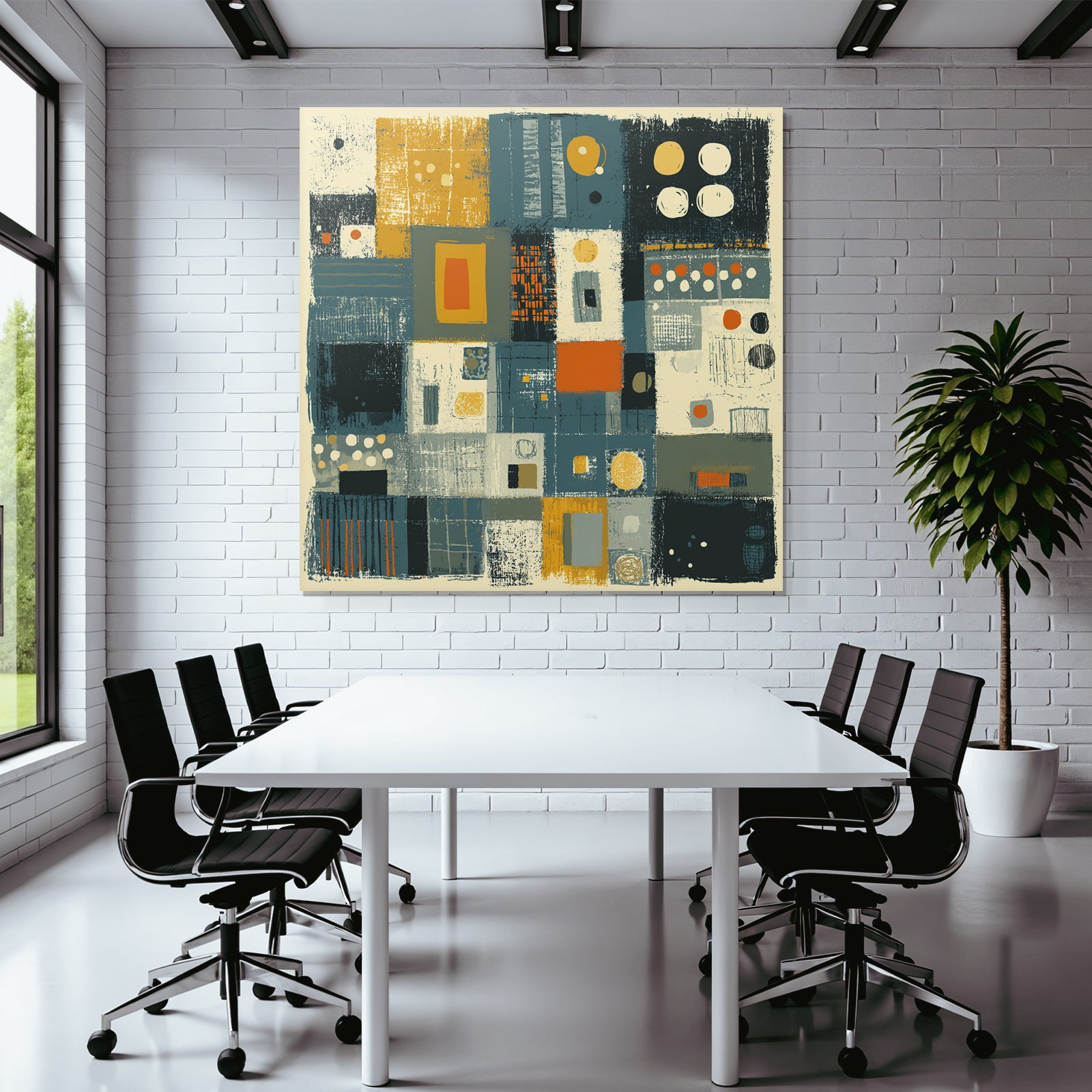 Abstraktes Kunst Geometrischeformen Farbenbloecke