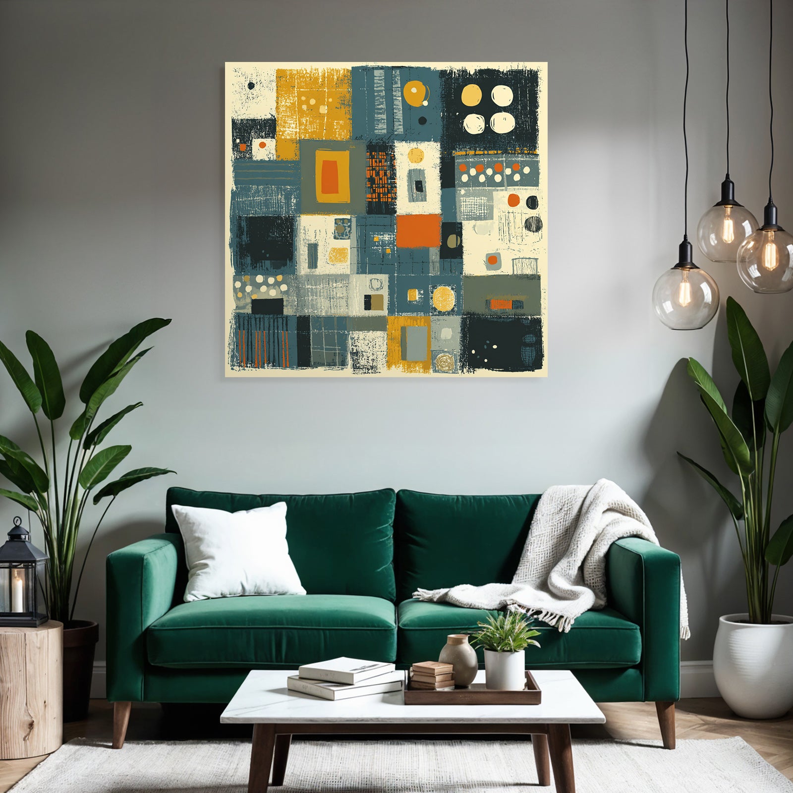 Abstraktes Kunst Geometrischeformen Farbenbloecke