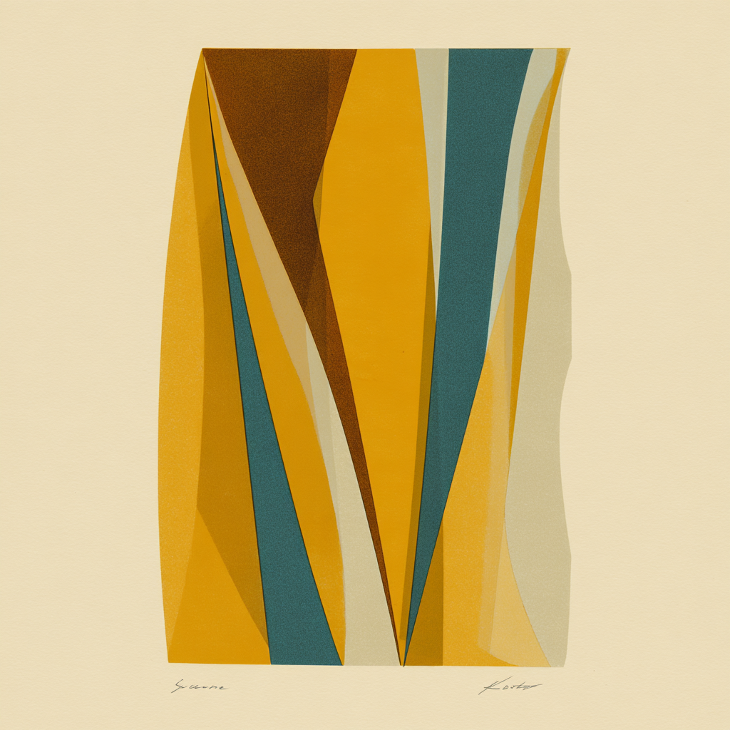 Abstraktes Kunstwerk Geometrische Formen | Mid Century Modern | Einrichtungsstile