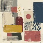 Abstraktes Kunstwerke Verschiedenen Formen Und Farben Texturiert | Mid Century Modern | Einrichtungsstile