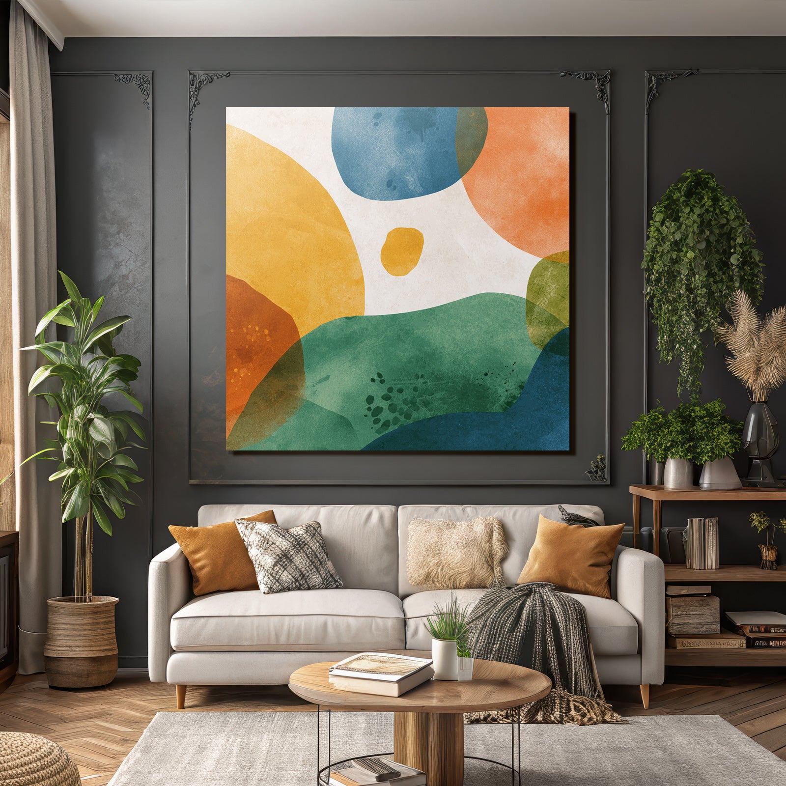 Bunte Formen Mit Strukturiertem Hintergrund