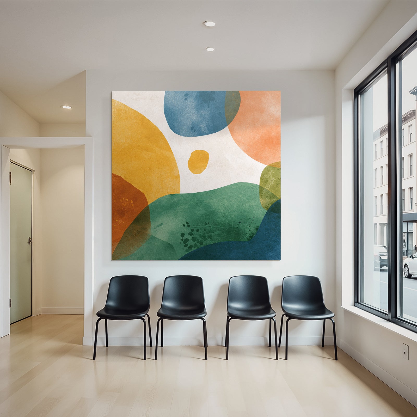 Bunte Formen Mit Strukturiertem Hintergrund