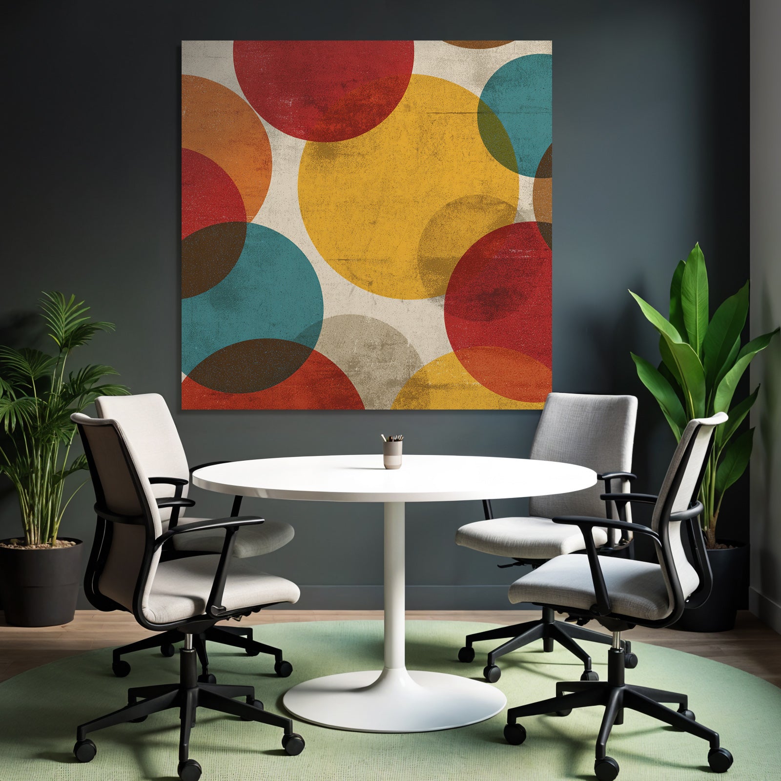 Bunte Kreise Mit Texturiertem Hintergrund