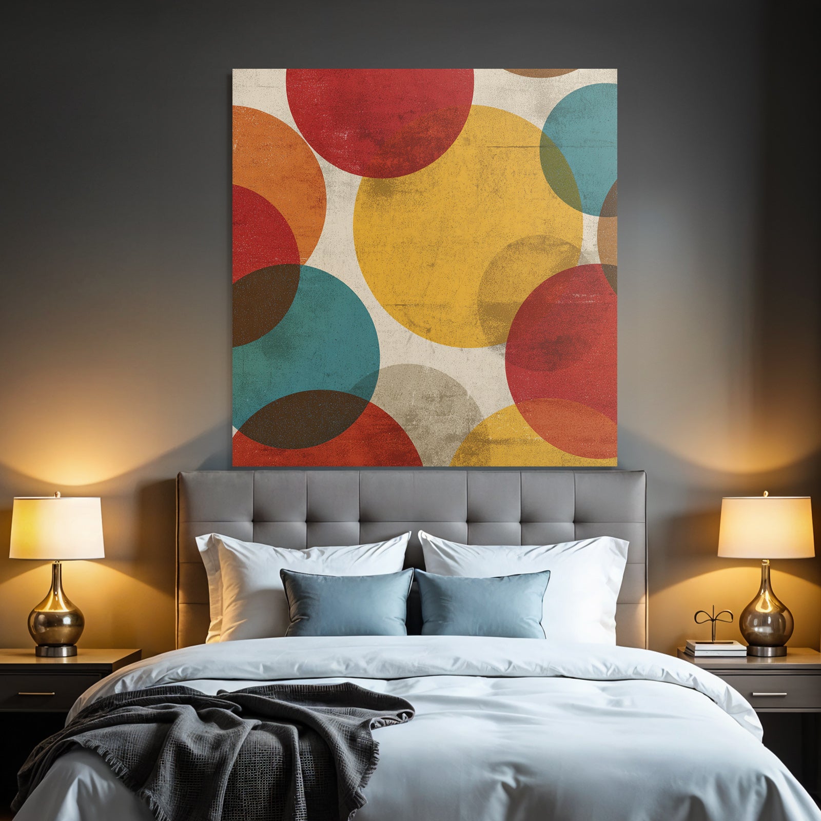 Bunte Kreise Mit Texturiertem Hintergrund