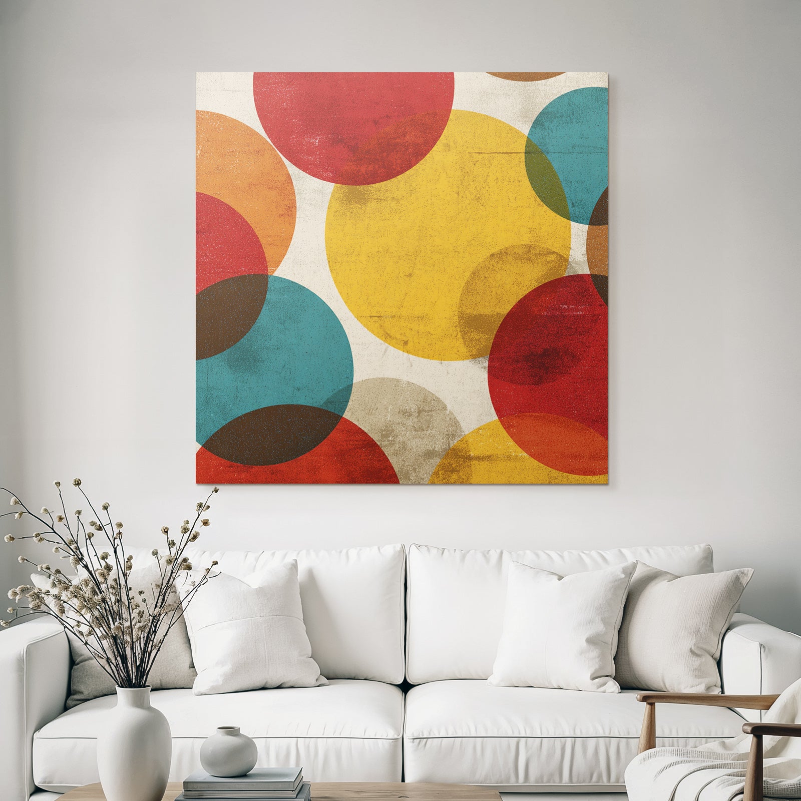Bunte Kreise Mit Texturiertem Hintergrund