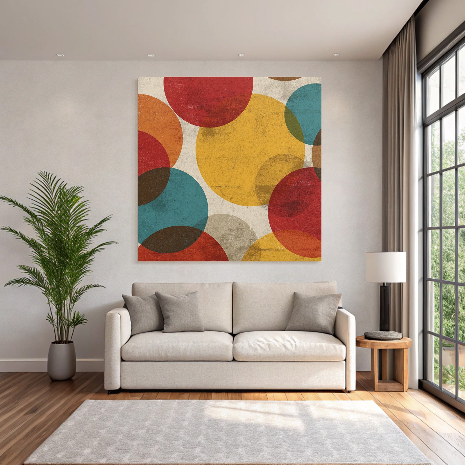 Bunte Kreise Mit Texturiertem Hintergrund