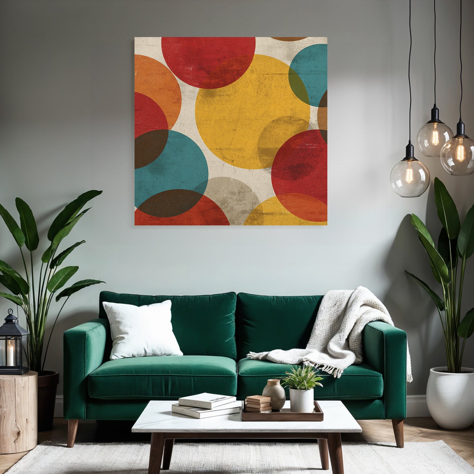 Bunte Kreise Mit Texturiertem Hintergrund