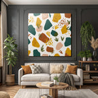 Bunte Organische Formen Abstraktes Muster Textil Wallpaper