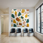 Bunte Organische Formen Abstraktes Muster Textil Wallpaper