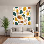 Bunte Organische Formen Abstraktes Muster Textil Wallpaper