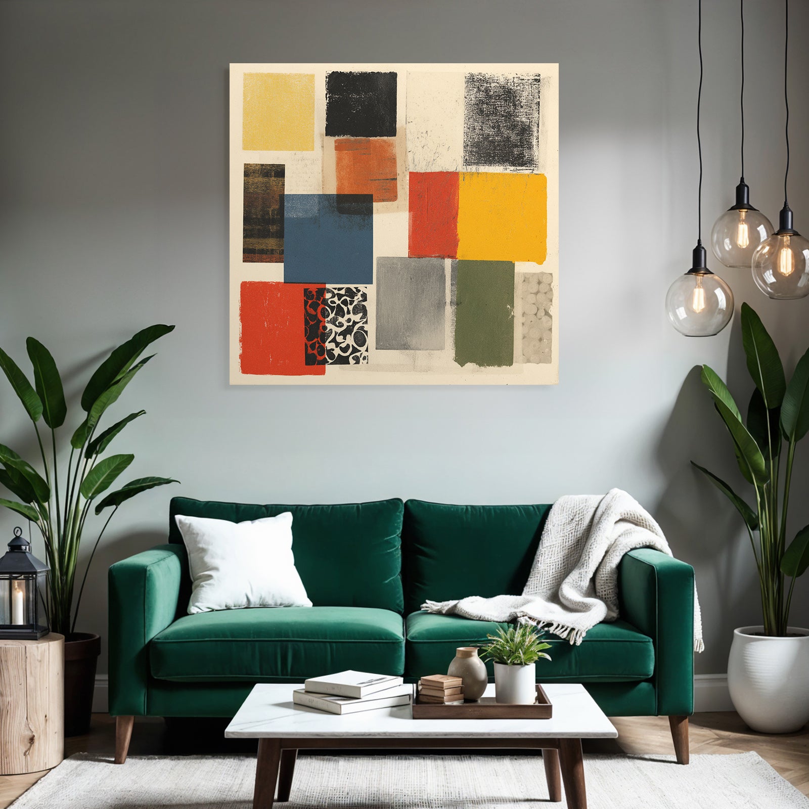 Collage Bunte Quadrate Texturen Auf Hellem Hintergrund