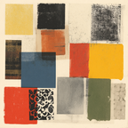 Collage Bunte Quadrate Texturen Auf Hellem Hintergrund | Mid Century Modern | Einrichtungsstile