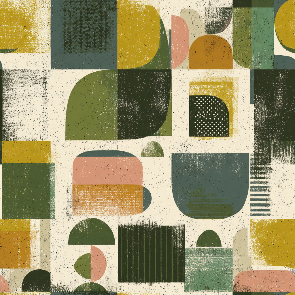 Digitale Abstrakte Muster Geometrische Formen Farben | Mid Century Modern | Einrichtungsstile